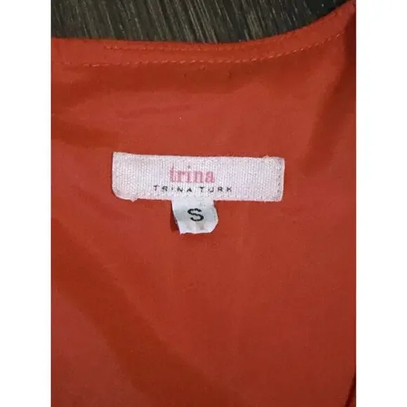 Trina Turk Womens Faith Ponte Flare Mini Dress Short Sleeve Orange size Small - Picture 4 of 11
